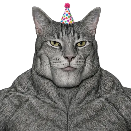 pepcat in a party hat